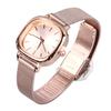 Women Gold Plating Quartz Watch Stainless Steel Band High Definition Stylish Gradient   Decor Wrist Watch