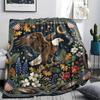 1Pc Bear Eagle Print Flannel Blanket High Quality Warm Comfortable Cover for All Seasons Perfect for Gifts Home Decor