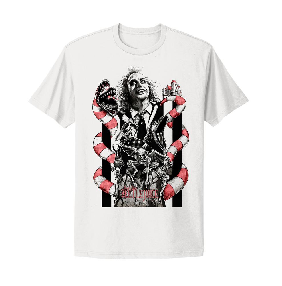 Beetlejuice Movie Its Showtime White T-Shirt Unisex T-Shirt L