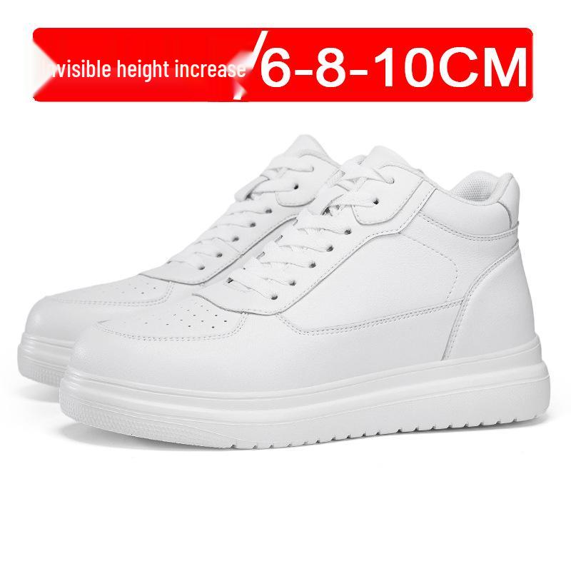 Men's Breathable 10cm Height Increasing Sports Shoes - Autumn Korean Style Mid-Top Casual Sneakers