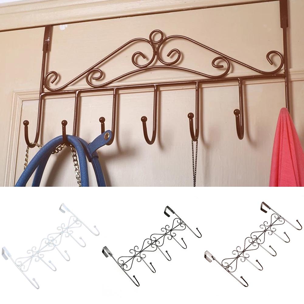Eddya Bag Towel Coat Clothes Hat Over Door Hanger 5-Hook Bathroom Hanging Rack Holder