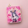 In Stock: Stylish Japanese Anime Short PU Wallet - Teen Student Fashion, Zip Coin Purse & Card Holder