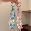 1Pcs Creative Little Fresh Candy Color Heart-Motif Cartoon Bow Beaded Phone Chain Functional Backpack Decor Gift For Girls