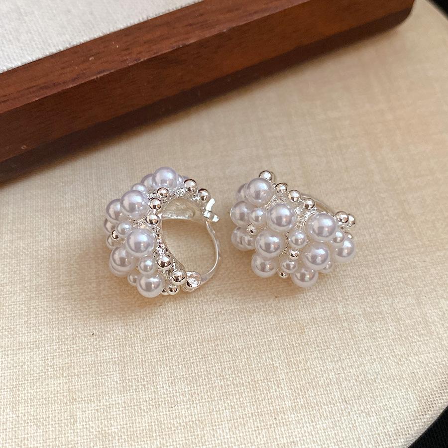 Luxury Pearl Hoop Earrings Retro Elegant Ear Jewelry Wholesale