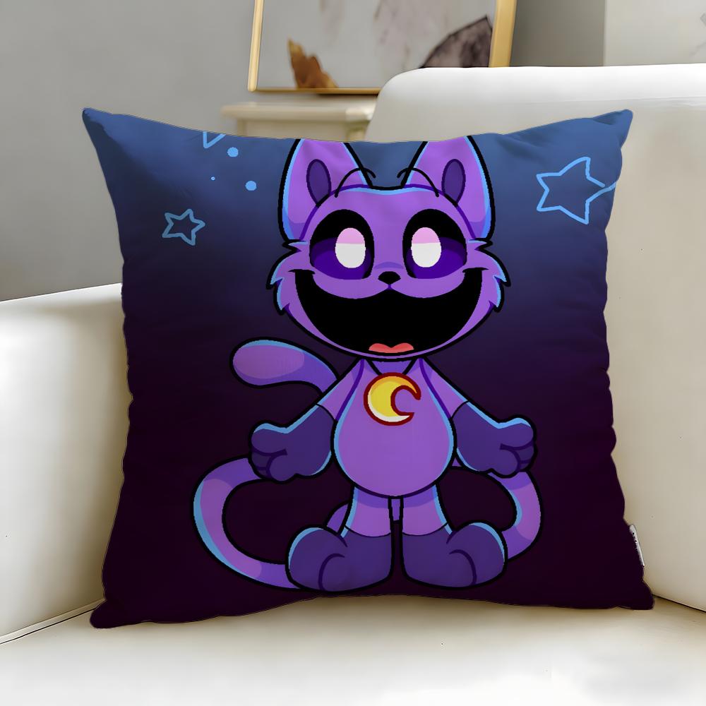 popular cartoon character Catnap Cushion Cover Soft & Easy-Wash Pillow Case – Versatile for Couch, Bed, Travel and Office