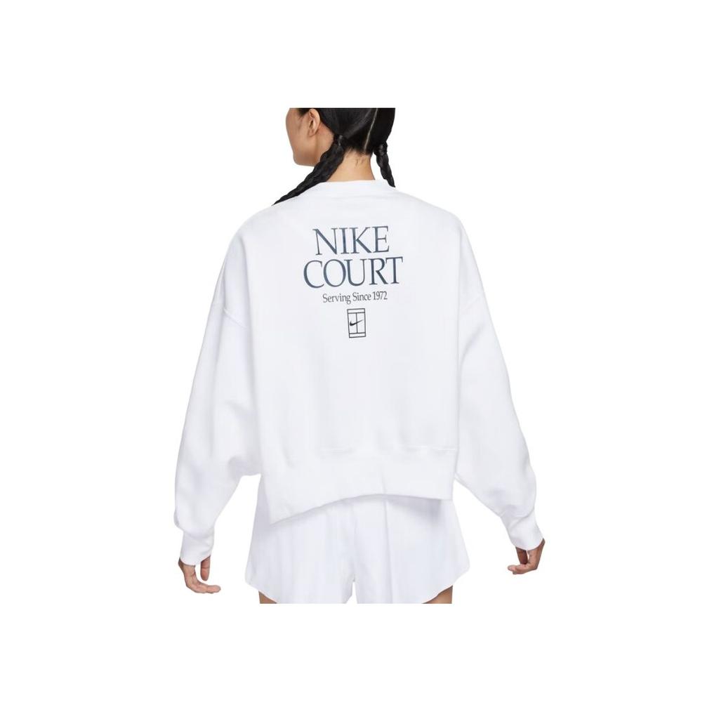 Nike Court Heritage Bluza z polaru Pulower Damskie topy Biały IO0485100