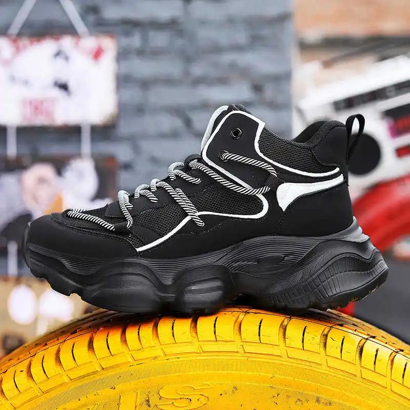 Fashion Thick Bottom Platformed Dress Shoes Men Heels White Dress Shoes Men Gray Man Boots Sneakers Sport Loufers Hit Sporty Pie