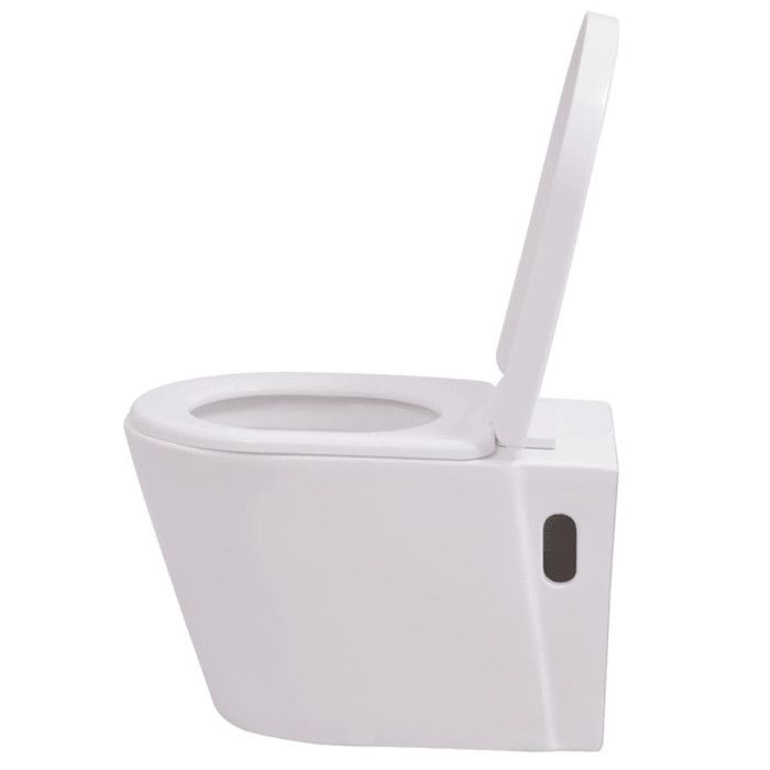 Wall-hung Toilet - vidaXL - Ceramic - Concealed Cistern - Soft-close System - White