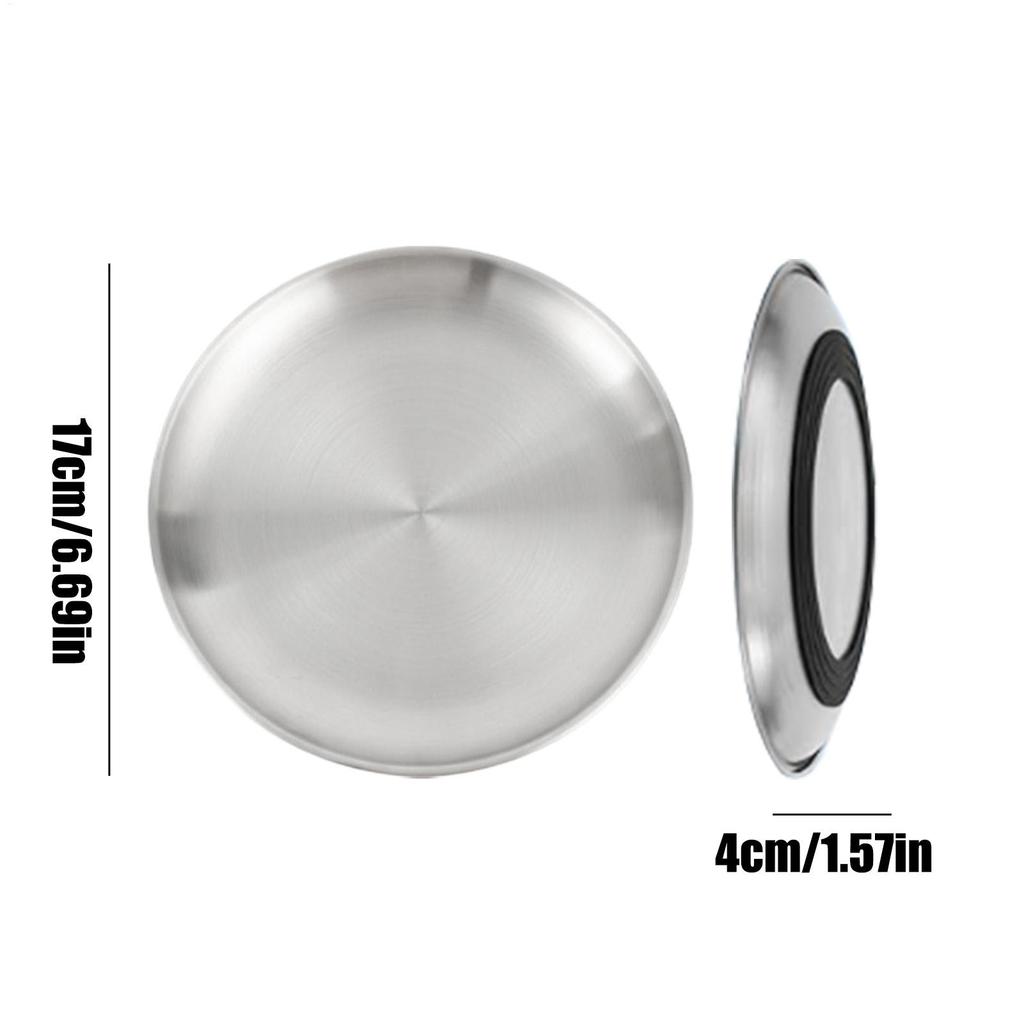 Stainless Steel Cat Bowls Non-Slip Shallow Feeding Dish Cat Food Dishes for Travel Apartment Home Kitchen Bedroom Dining Area