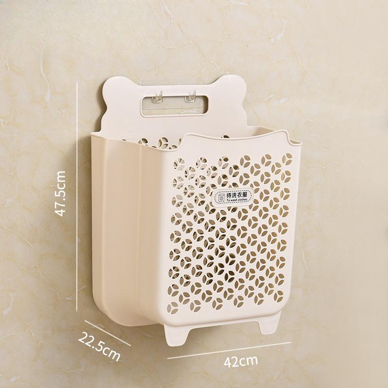 Dirty Clothes Storage Basket, Bucket, Laundry Basket, Household Wall-mounted, No Need for Drilling, Foldable Storage Basket for Dirty Clothes