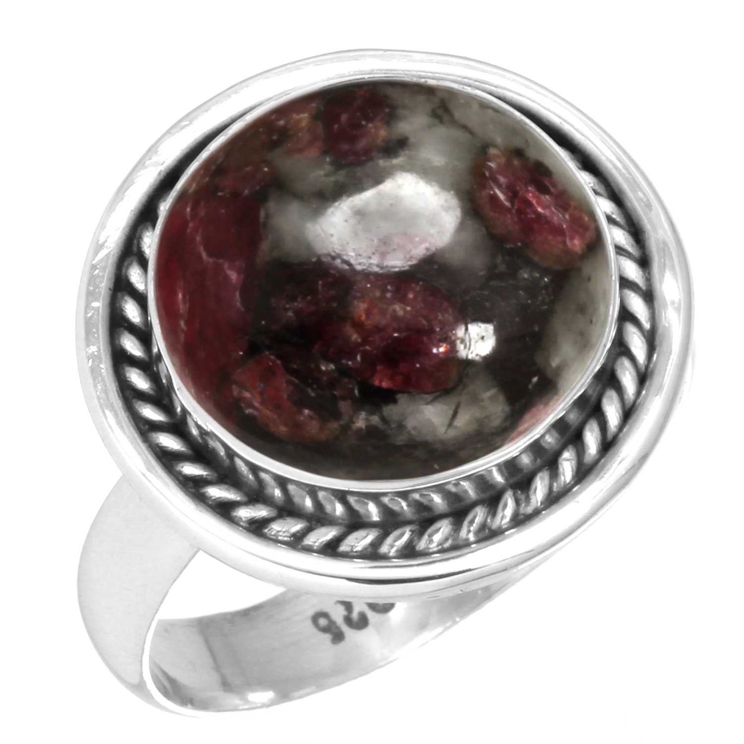 

Кольцо из стерлингового серебра 925 пробы Женское с драгоценным камнем Ручная работа Ювелирное изделие Подарок на помолвку Агат «Сумасшедший кружевной» Далматиновый Дендритовый Опал Эвдиалит Гаулит Яшма K2 9