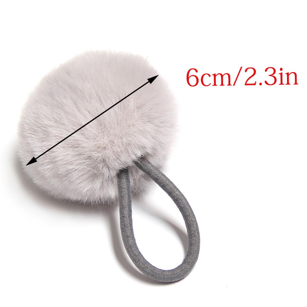 Imitation Rex Rabbit Fur Scrunchie: Cute, Versatile Pom-Pom Elastic Hair Tie In Matching Colors