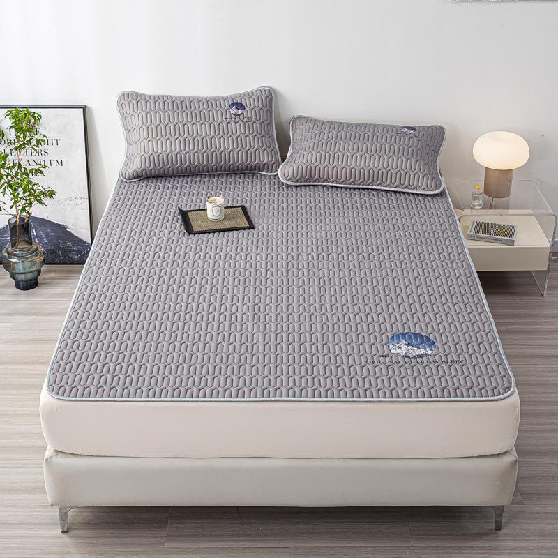 Class A Ice Silk Latex Cooling Mat Set: Washable, Antibacterial, Mother & Baby Safe, Fitted Sheet Style