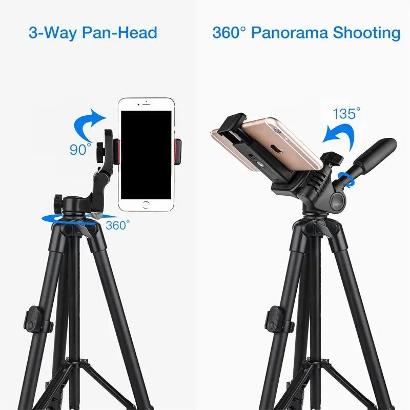 Professional Extendable Camera Tripod Stand For Phone With Selfie Remote Control Compatible Xiaomi Huawei iPhone Gopro Photograp