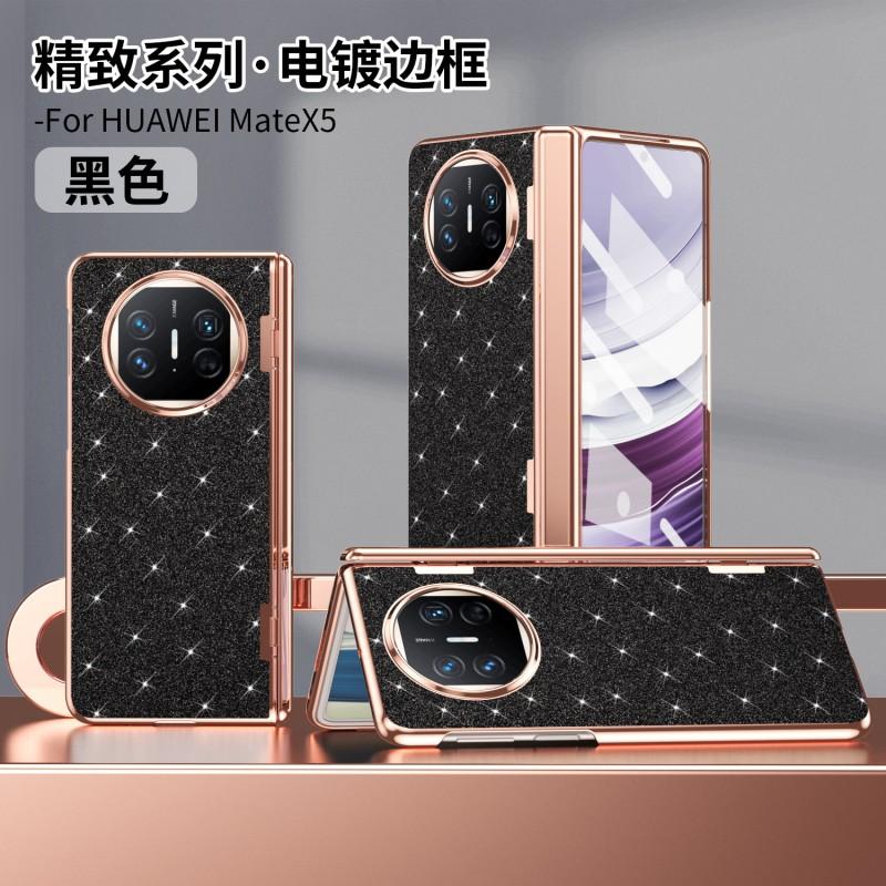Luxury Electroplated Vegan Leather Case Mate X5 X3 Foldable Phone Full Coverage Shockproof With Kickstand