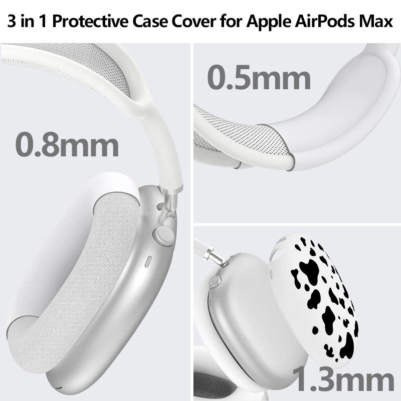 New cow pattern Earphone soft Silicone Protective Case Suitable For Apple AirPods Max 1/2 Earphone 360° All-round Protection