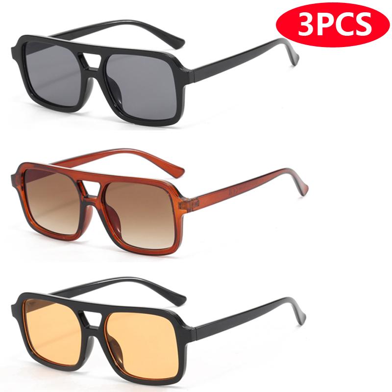 3pcs/6pcs Latest Parallel Bars Versatile Sun Glasses Vintage Retro Fashionable Outdoor Use Sunglasses Riding UV Protection Eyeglasses Women