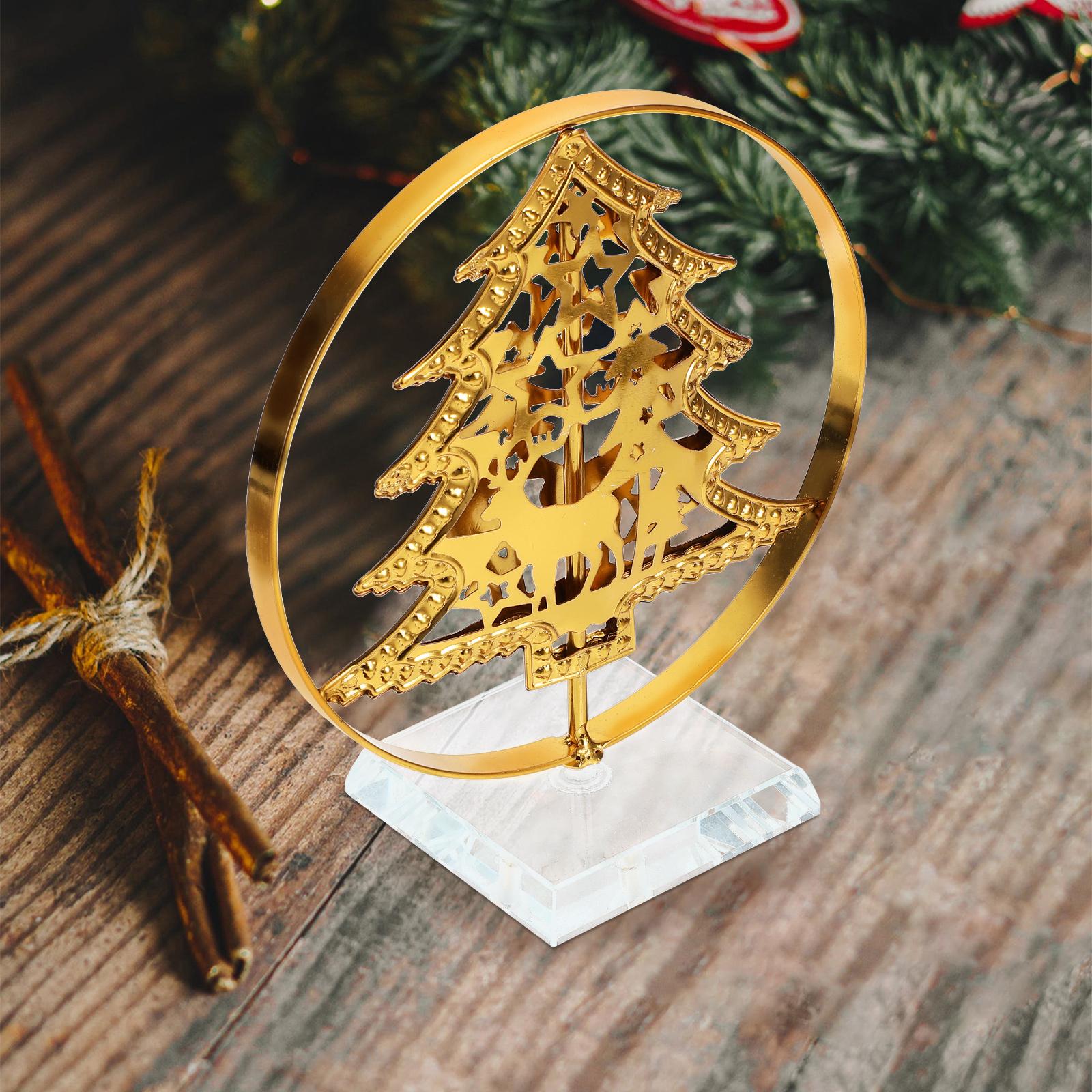 

Christmas Tree Table Sign Xmas Desktop Decoration Stable Plastic Metal Holiday Party Centerpiece Ornament Photography Prop other