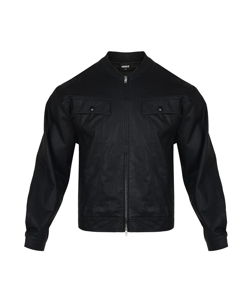 Ninez Pocket Crop Leather Jacket
