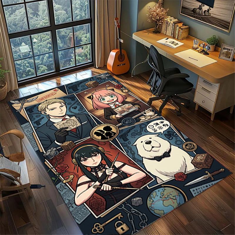 "Spy × Family" Floor Mat Rug Non Slip Washable Large Area Carpet Home Bedroom Decor—kwq96