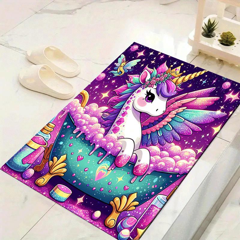 

1pc Unicorn taking a bath Design Indoor Area Rug - Soft, Anti-Slip, and Durable Gaming Room Decor for Bedroom 60cm by 90cm