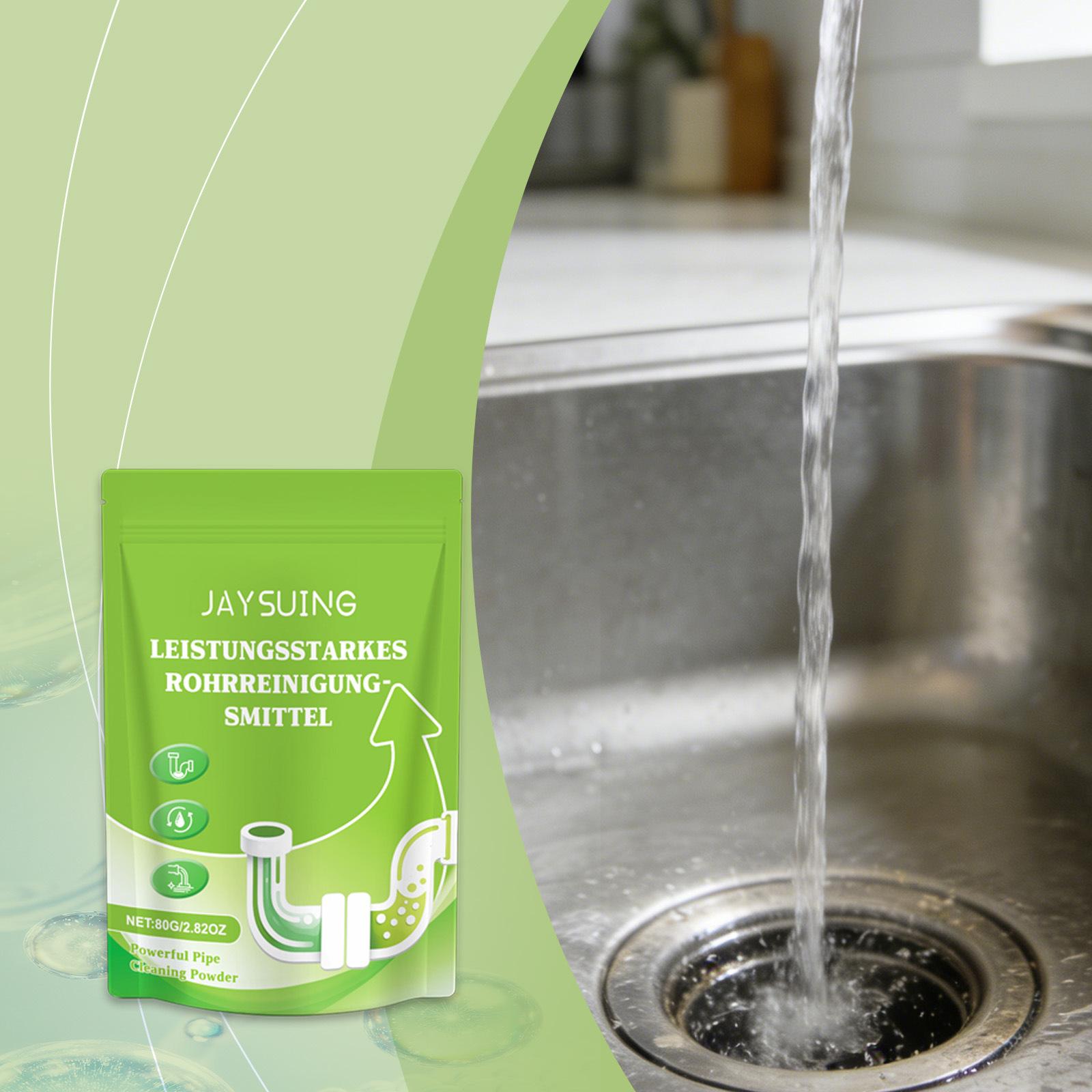 

Pipe Cleaning Powder 80g Powerful Formula for Drain Maintenance Removes Blockages and Reduces Odors Suitable for Kitchen Bathroom and Household Pipes one size білий