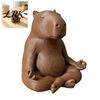 Healing Animal Ornament Meditating Capybara Figurine, 3D Printed Yoga Statue, Zen Lover Gift for Home Office Shelf Decoration Desktop Stress