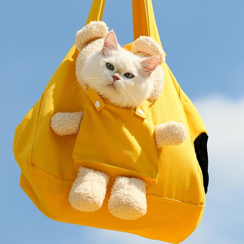 Small Pet Carriers Bag Outdoor Ventilate Shoulder Bag Dog Camping Travel Bag Practical Cats Travel Carriers for Short Trip