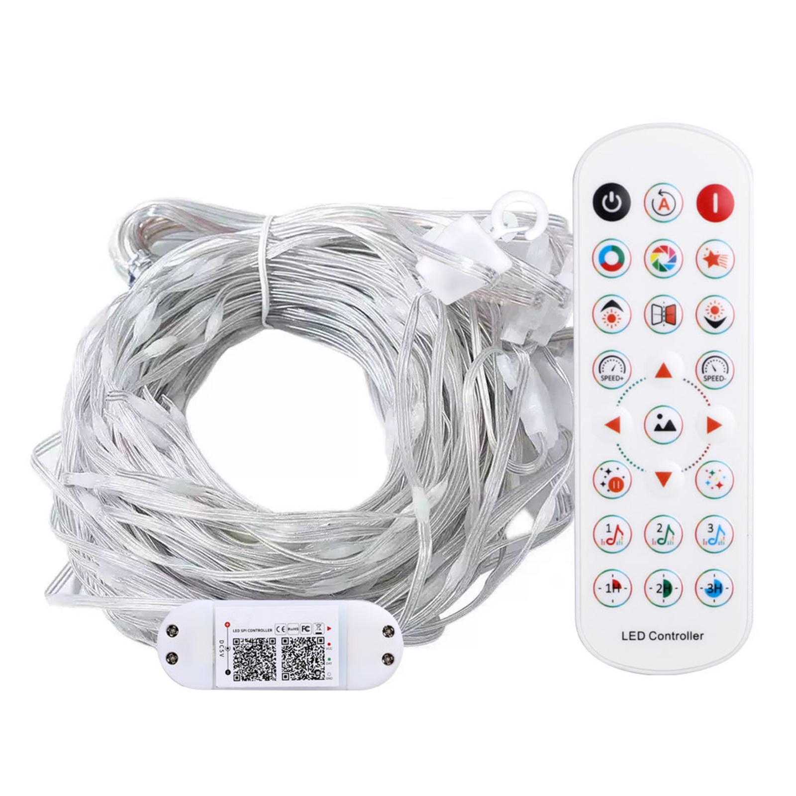 

400 Led String Curtain Lights with Remote and APP Control 6.5x6.5Ft DIY Hanging Fairy Lights 5 UK plug