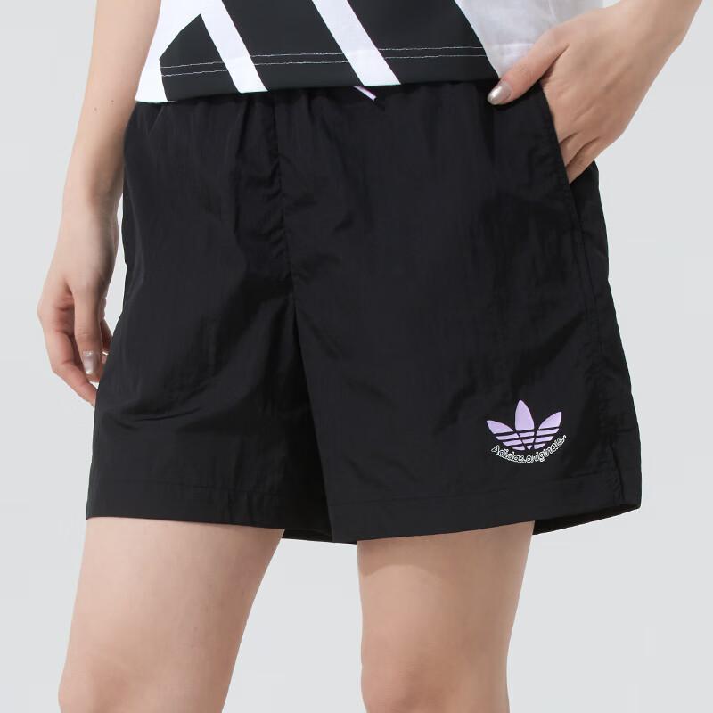 Adidas Originals Training Knit Fashion Casual Breathable Sports Shorts Women Shorts Black JN1682