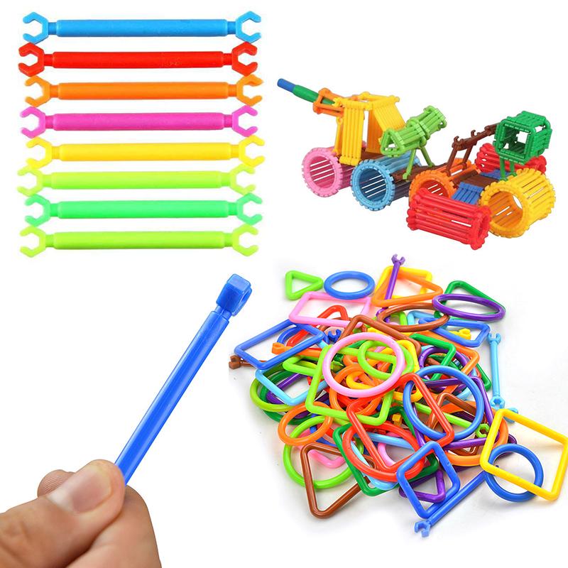120-240PCS/Set Random Muti-color Assemble Building Rod DIY Design As You Want Creative Construction Game Party Gift Keepsake ZYF
