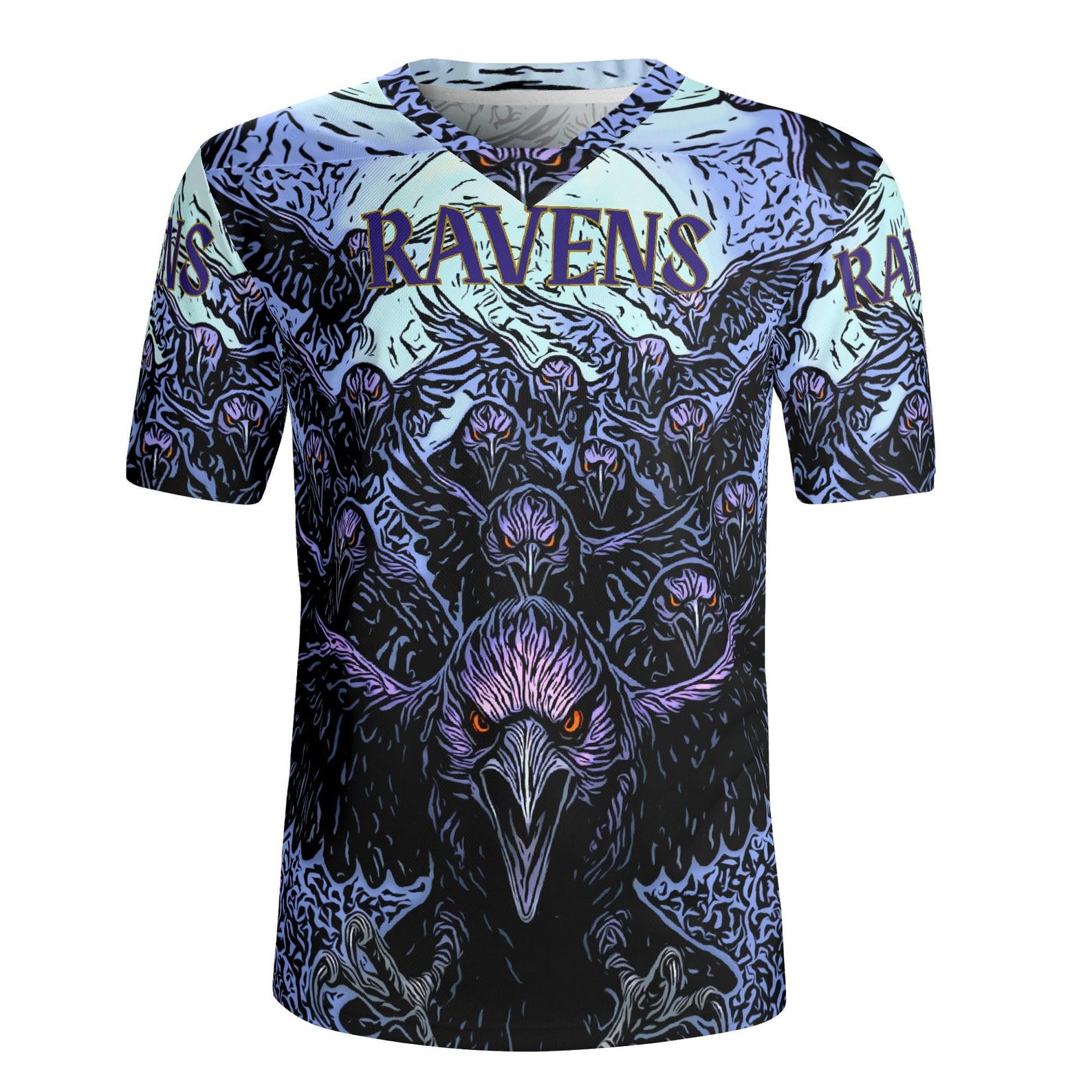 Raven T-Shirt, Gothic Bird Graphic Tee, All Over Print Shirt M
