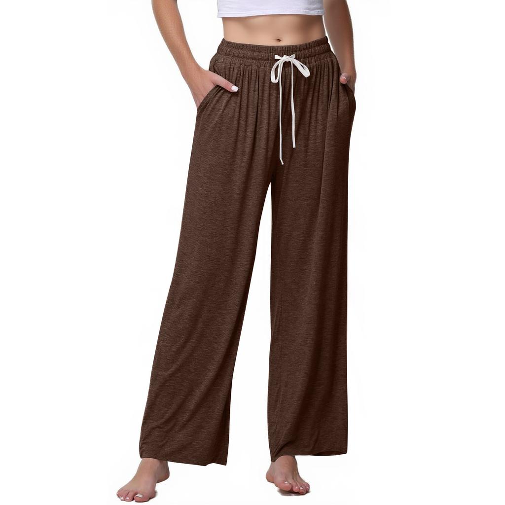 Women's Straight Leg Pants Super Soft Casual Pajamas Home Pants With Pockets