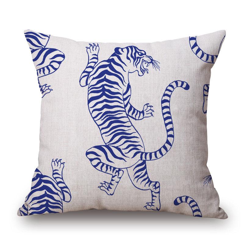 Dschungel Tiger Leopard Tiere Malerei Kissenbezug Heimdeko Kissenbezüge Dekorative Kissen für Sofa Kissenbezug