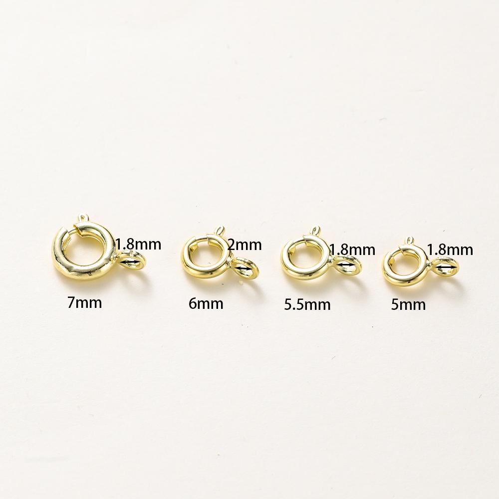 10 Stück/ 14K 18K Gold Runde Federstecker Mit Öse Offener Verbindungsverschluss Für DIY Schmuck Halskettenkettenherstellung Zubehör
