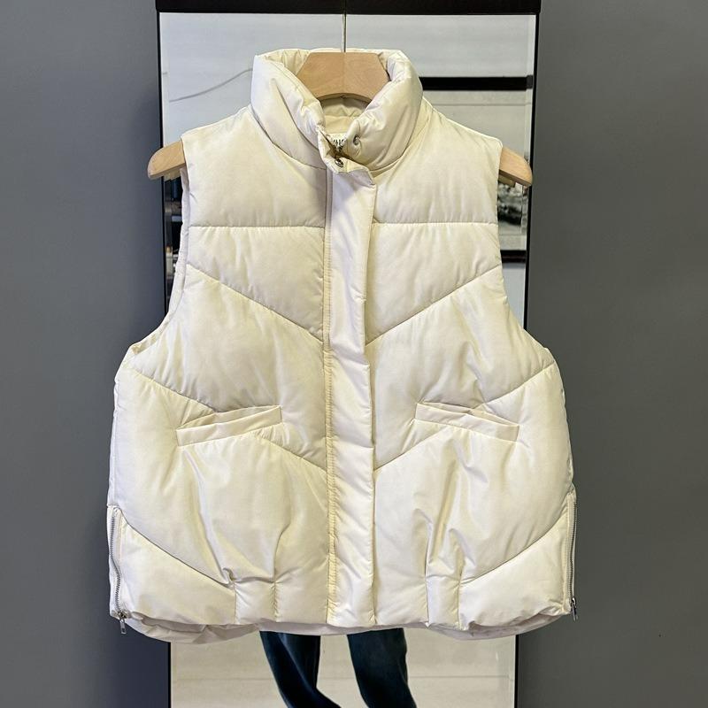 Down Cotton Vest Women's Autumn and Winter Small People Wear A Waistcoat Jacket with A Stand-up Collar and A Waistcoat Vest Women's All-match