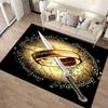 "Fantasy Style Carpet with Ring, Sword, and Elvish Text Motif" Suitable for Use As an Anti-slip for Living Room Bedroom Sofas