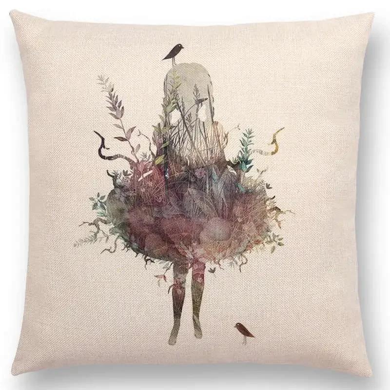 

Новейшая наволочка для подушки для маленькой девочки с цветочным узором, Мечтательный сад, Фантастическая ночь, Наволочка для диванной подушки для девочек 66x66cm