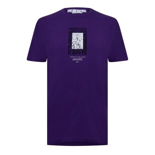 Off White Mens Mirror Cotton Regular Short-Sleeved T-Shirt