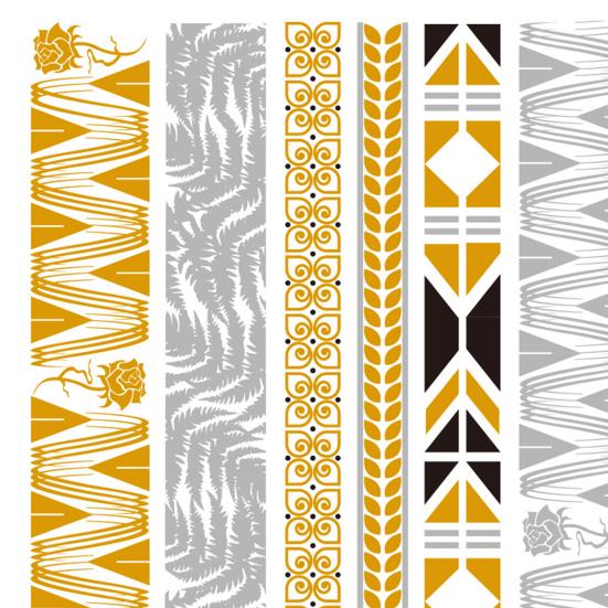 Golden Color Temporary Tattoos Waterproof Metallic Temporary Transferable Tattoos Tattoo Body Art Sticker Arm