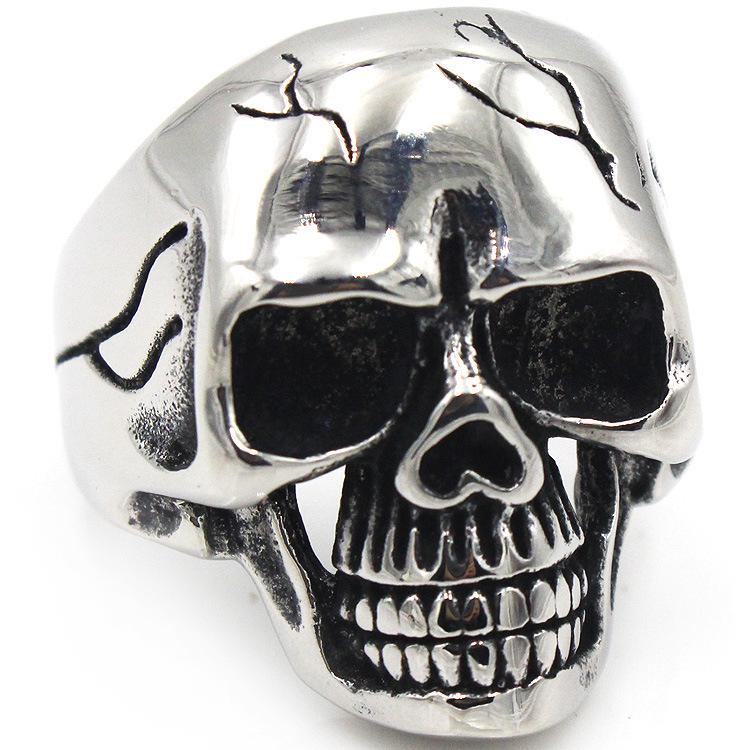 

RC223 Европейское и американское ретро мужское кольцо из титановой стали с головой призрака US Size 9