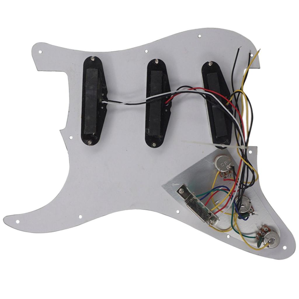 ST Style Electric Guitar Full Set DIY Accessory Kit Including Prewired Pickguard Bridge SSS Pickups and Other