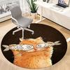 1pc Cat Fish Office Round Area Rug, Under Office Chairs Bedroom Living Room Home Decor, Room Deco