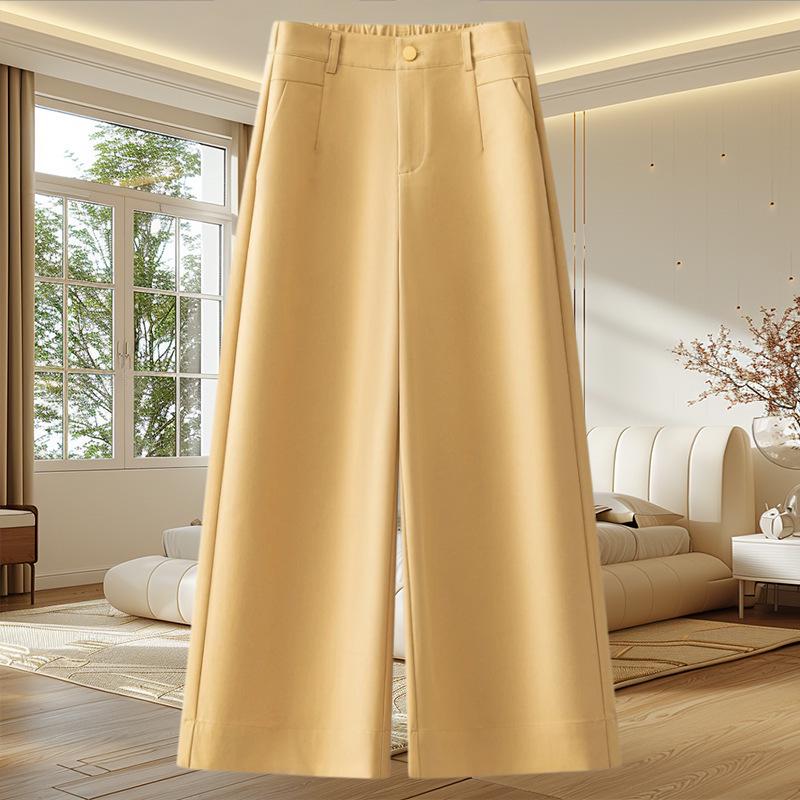 

High-Waisted, Petite, Wide-Leg Women s Cropped Suit Pants - 2026 Spring/Summer 28/L (105-115 jin) жёлтый