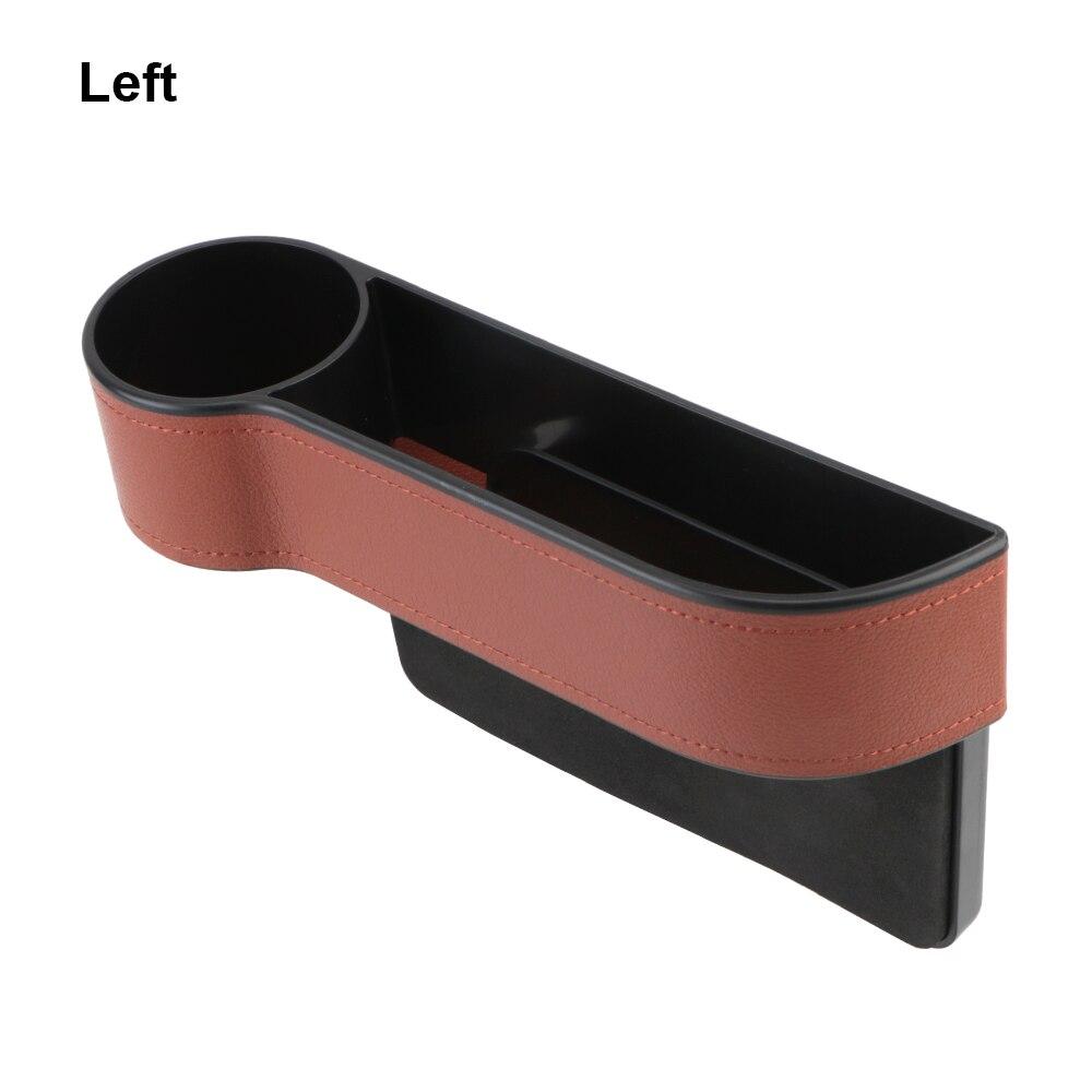 Leather Car Seat Gap Storage Box With Charging Hole Automobile Slit Box Phone Bottle Keys Holder