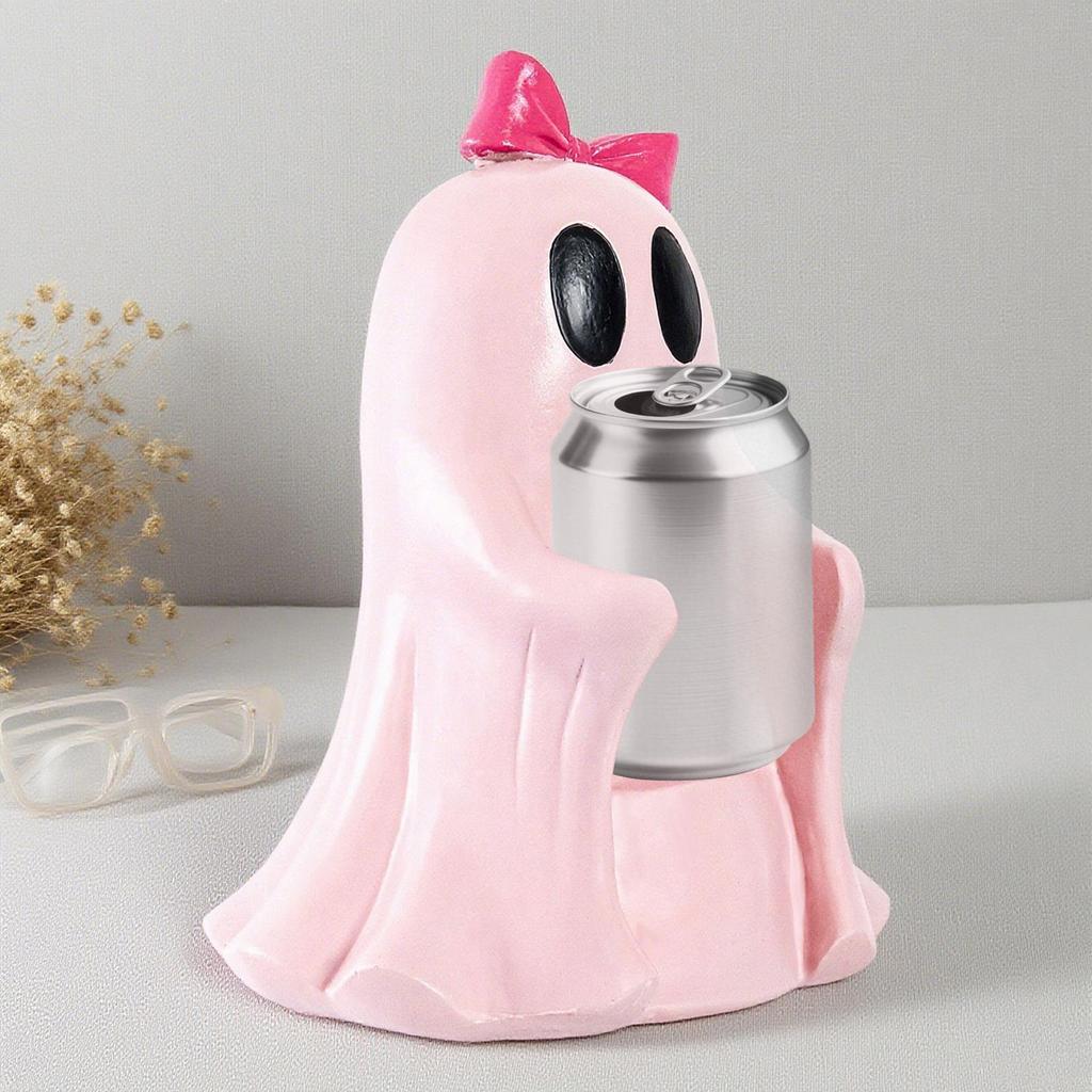 Halloween Ghost Drink Holder Ghost Energy Drink Holder Festive Desktop Decoration Figurine For Shelf Table Bedroom Office Desk