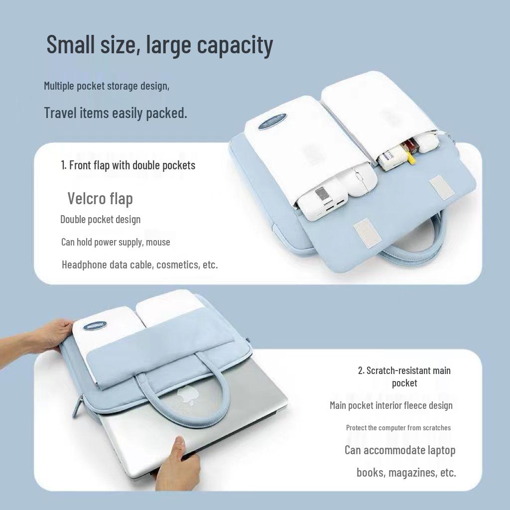 Women's Large Capacity Shockproof Laptop Bag with Multi-Compartment Design, Fits Apple/Dell - Convenient Inner Pouch