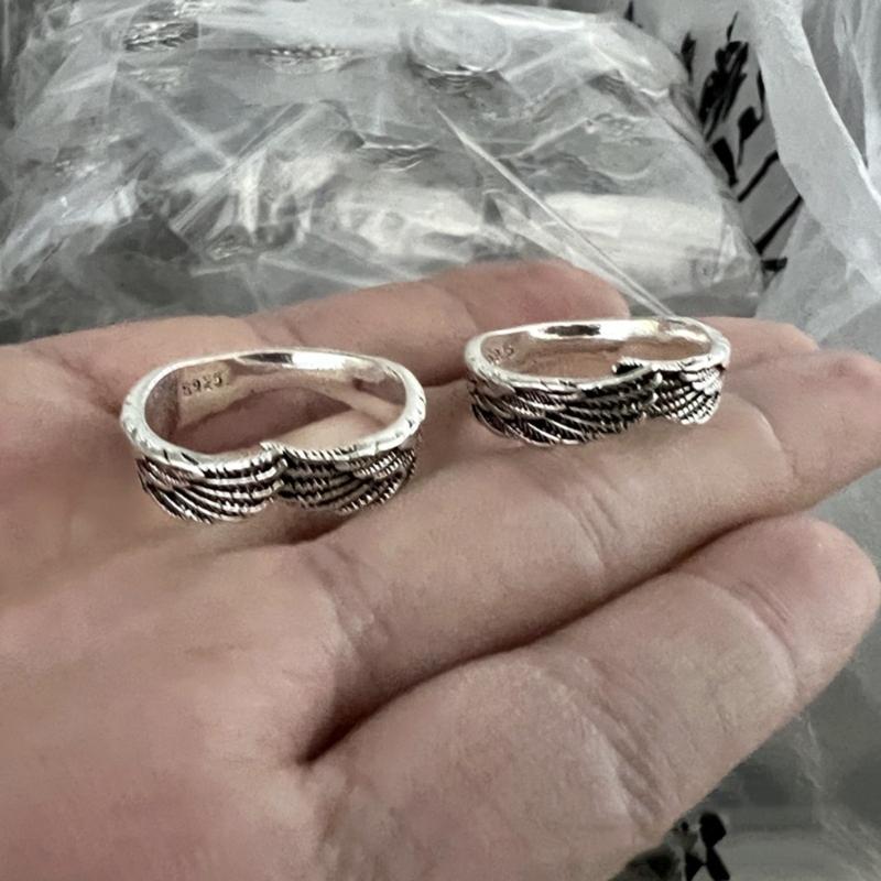 Adjustable Open Feather Rings Vintage Styles Unisex Jewelry Accessory for Women Men Gifts Silver Tone Retro Designs