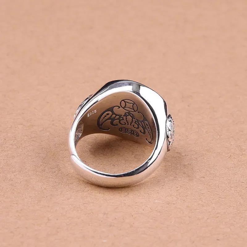 Fashion Simple Gossip Rings for Men and Women Retro Zodiac Qiankun Gossip Rotating Index Finger Ring Punk Jewelry Accessories