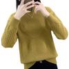 Women's Knitted Sweater Retro Top Sweater Autumn and Winter Semi High Neck Thick Warm Sweater
